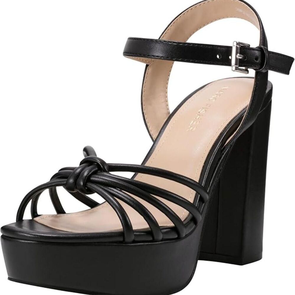 Elegant Strappy Platform Heels Block Heel Dress Sandals Chic Party Night Out